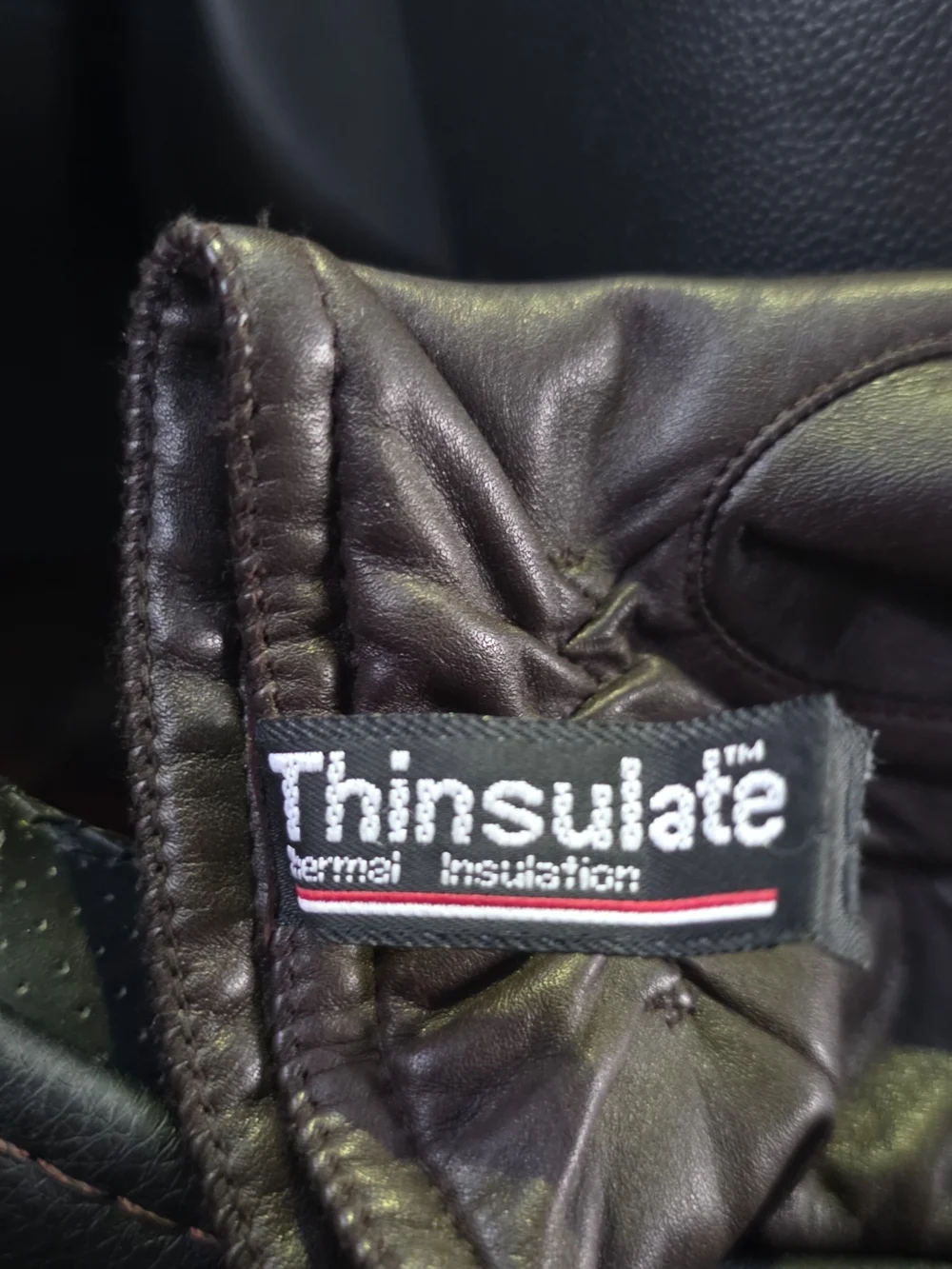 Thinsulate Thermal INSULATION Brown Leather Gloves.